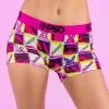PSD Playboy Checkers Boy Shorts -Rave Wonderland Shop 123480001 mul 4