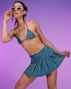 Frosted Rhinestone 2pc Skirt Set