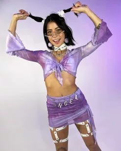 Tied & Dyed 2pc Lavender Skirt Set -Rave Wonderland Shop 22 5f0af060 4a01 4c72 96af a590baf67cec