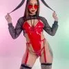 Forplay Chain Of Command Red Vinyl Bodysuit -Rave Wonderland Shop 23 395ef876 37d3 443c 8065 ef63035c51a4