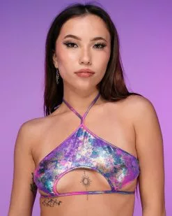 Roma Violet Rebel Keyhole Tie Top
