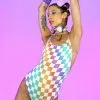 Rainbow Checker Bodysuit -Rave Wonderland Shop 2 42dd4c7c eb7d 4990 a778 d42f6e10ecab