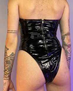 Hug Me Tight Black Vinyl PU High Cut Bodysuit -Rave Wonderland Shop 2 8008b2c1 8c27 46b2 a0d1 fe3f3531679b