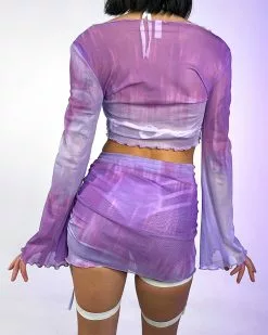 Tied & Dyed 2pc Lavender Skirt Set -Rave Wonderland Shop 30 70a56389 e4f9 49c0 87c0 dffe9dedd31b