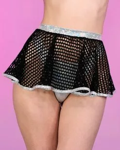 Roma Bass Drop Fishnet Mini Skirt