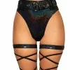 Roma Shimmer Buckle High Waist Rave Shorts -Rave Wonderland Shop 3745 Blk