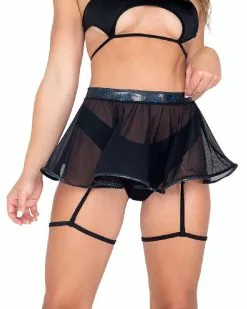 Roma Candy Lane Gartered Clip-On Shorts -Rave Wonderland Shop 3981 6039 6010 Blk