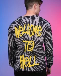 Space Yacht Welcome To Hell Black Cloud Tie Dye Tee