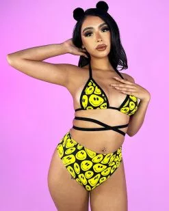 The Lyte Couture Yellow Smiley High Waisted Basic Bottoms -Rave Wonderland Shop 3 6b8934c9 8d6b 486e 8296 af2d7f19c5d4
