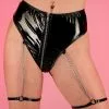 Roma Pitch Black Vinyl Garter Bottoms -Rave Wonderland Shop 45 6b8ccc34 6e8a 4d69 99ba 5f03022b9756