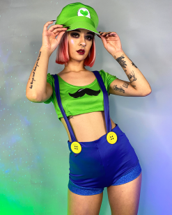 LEG AVENUE 3pc Gamer Luigi-Inspired Costume