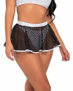 Roma Bass Drop Fishnet Mini Skirt -Rave Wonderland Shop 6071 6072 W 6077 B 2