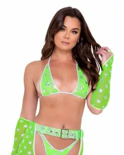 Roma Green Cosmic Stardust Bikini Tie Top -Rave Wonderland Shop 6080 6081 6083 6163 NG f4cbe9c7 dbd1 4cdb 95a5 cbb9727e8b94