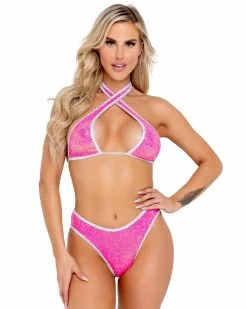 Roma Pink Sugar Nova Cross Tie Top -Rave Wonderland Shop 6101 6097 HP 3
