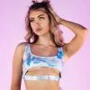 Roma On Cloud Nine Metallic Crop Top W/ Strap -Rave Wonderland Shop 6302 BWS 4