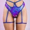 Roma Purple Oasis Strappy Shorts W/ Attached Leg Straps -Rave Wonderland Shop 6309 2