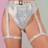 Roma Silver Aura Garter Belted Shorts -Rave Wonderland Shop 66 5598e529 f306 47bb 95a7 16f1834cdf12