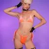 Orange Velveteen Micro 2pc Bikini