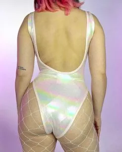 Baby Pink Holo Foil Bodysuit -Rave Wonderland Shop 9 a55bb8a5 1c11 4dcf ab83 025c4597dcf9