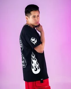 Basshead Hell And Back Black Men's T-Shirt -Rave Wonderland Shop A800 BASSHELLBACK 1