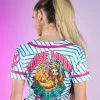 Music In My Heart Sloth Cropped Baseball Jersey -Rave Wonderland Shop A811 HOUSESLOTH 6
