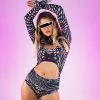 Badinka Pulsar Shrug 2pc Bodysuit -Rave Wonderland Shop BAD04 PULSAR FRONT.3