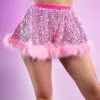 Baby Pink Sequin Fields Skirt -Rave Wonderland Shop DSK3496 bpnk 2