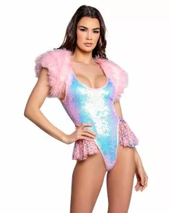 Baby Pink Ballerina Bodysuit -Rave Wonderland Shop FR104 BPK FR160 BPK FRONT