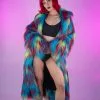 Wild Nights Faux Fur Velvet Lining Mid-Length Coat -Rave Wonderland Shop LizzieRoseMedia 0281