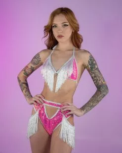 Roma Pink Doll Sequin High-Waisted Shorts W/ Fringe -Rave Wonderland Shop LizzieRoseMedia 1627 5acad9ef 254d 45f7 a473 78c4030e80ef