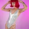 Bound To Me White Crystal Snake Full-Body Lace-Up Bodysuit -Rave Wonderland Shop LizzieRoseMedia 2 17