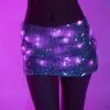Silver Sequin Light-Up LED Pink Laser Sequin Skirt -Rave Wonderland Shop LizzieRoseMedia 2537