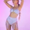 Lavender Sequin Fringe Mirage 2pc Set -Rave Wonderland Shop LizzieRoseMedia 2866 2