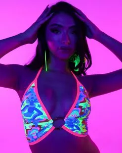 Shark Psychedelic Psilocybin O-Ring Halter Top 19 Shark Psychedelic Psilocybin O-Ring Halter Top -Rave Wonderland Shop RW 011023 9180