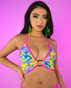 Shark Psychedelic Psilocybin O-Ring Halter Top