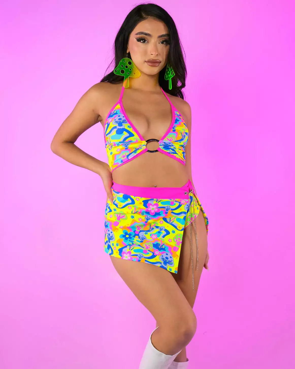 Shark Psychedelic Psilocybin O-Ring Halter Top 5 Shark Psychedelic Psilocybin O-Ring Halter Top - Image 3