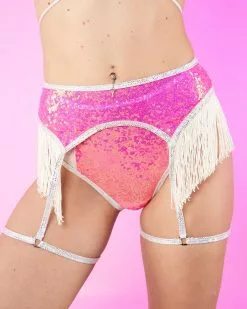 Roma Pink Sugar Nova Fringe Garter Belt