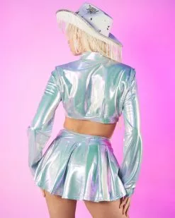 Baby Blue Hot Fix 2pc Skirt Set -Rave Wonderland Shop RW 011923 725