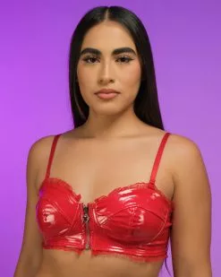 Red Vinyl Pixie Tube Top -Rave Wonderland Shop RW 082322 171