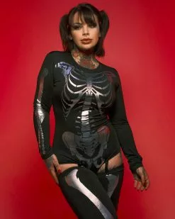 Forplay 3pc Spooky Holographic Skeleton Costume -Rave Wonderland Shop RW 082422 560
