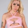Roma Blush Babe Vinyl Cutout Top -Rave Wonderland Shop RW 091422 1565