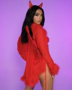 Red Vinyl Pixie Tube Top -Rave Wonderland Shop RW 092922 751