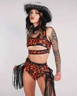 Firestarter High Waist Thong Bottoms -Rave Wonderland Shop RW 101222 1411 d3ead5d7 266b 4ec7 95b5 3505f2235749