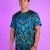 Blue Night Owl Tee -Rave Wonderland Shop RW 101322 1404