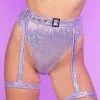 Roma Lilac Aura Garter Belted Shorts -Rave Wonderland Shop RW 101822 23