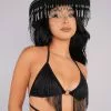 Rolita Couture X RW Black Fringe Wrap Top -Rave Wonderland Shop RW 101822 432