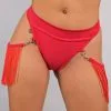 Rolita Couture X RW Red Fringe Bottoms -Rave Wonderland Shop RW 101822 473