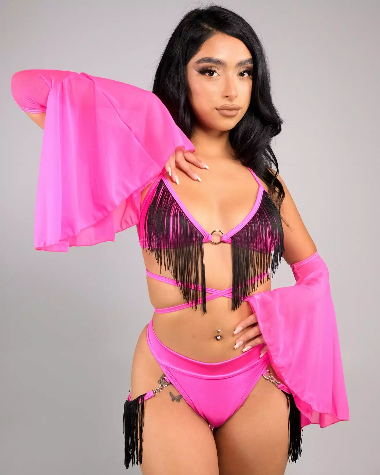 Rolita Couture X RW Neon Pink Fringe Bottoms 4 Rolita Couture X RW Neon Pink Fringe Bottoms - Image 2