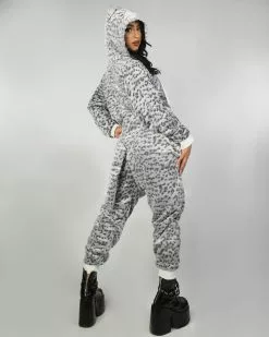Grey Leopard Unisex Onesie -Rave Wonderland Shop RW 111722 983