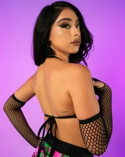 Rolita Couture X RW Acid Waves Lace-Up Top -Rave Wonderland Shop RW 120622 430